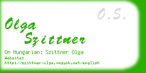 olga szittner business card